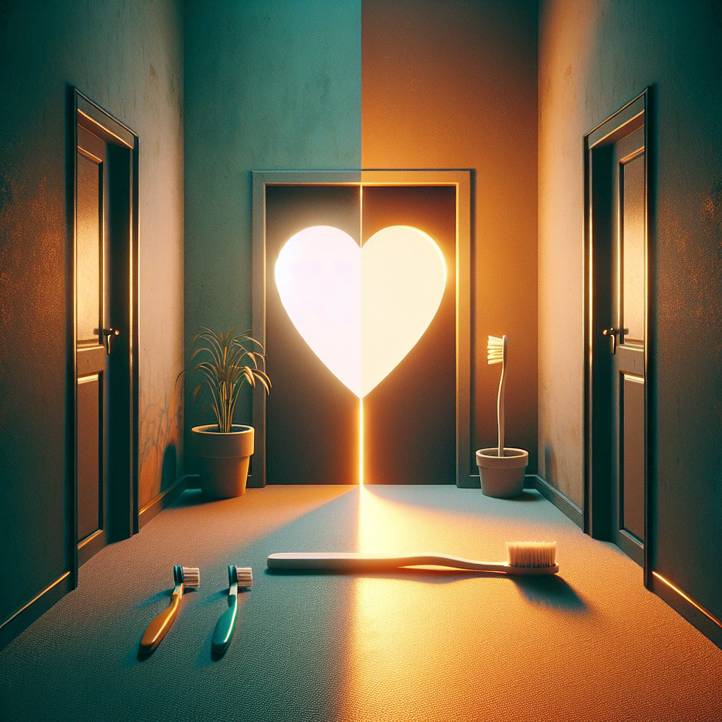 Peur de l'engagement, coeur-porte entrouvert et lumière