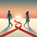 Couple avançant ensemble sans se perdre, autonomie et lien