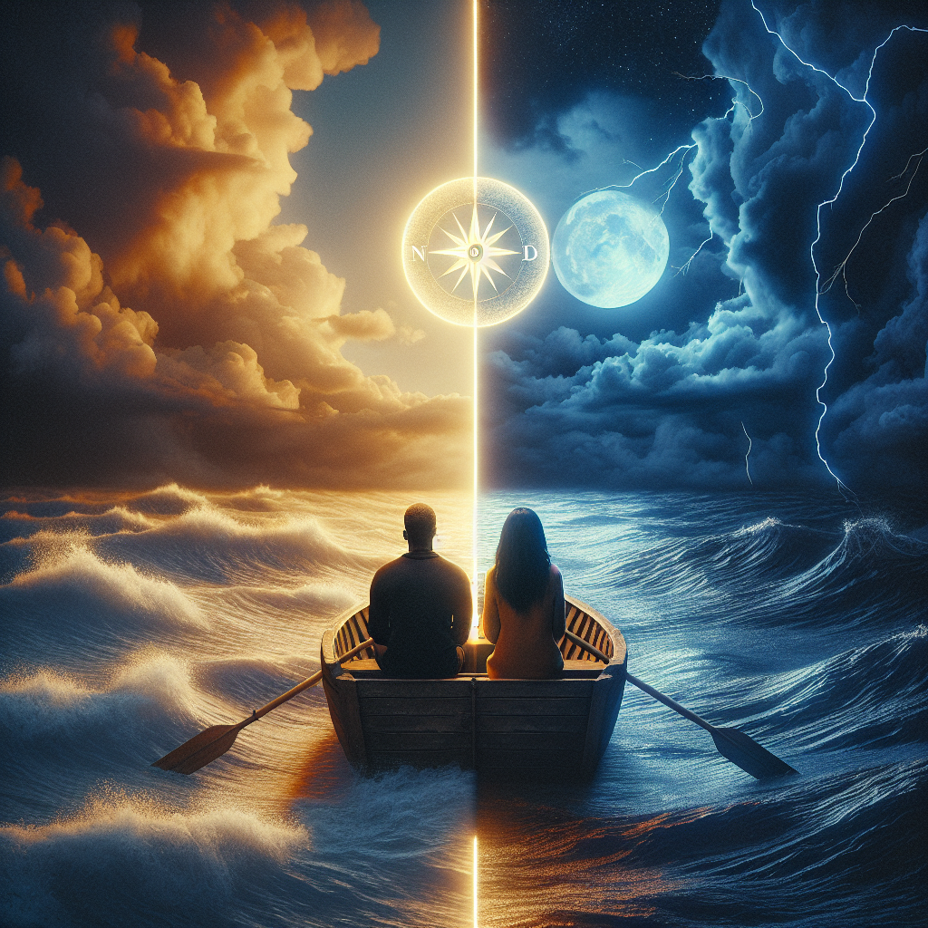 Crise de couple: boussole entre orage et accalmie