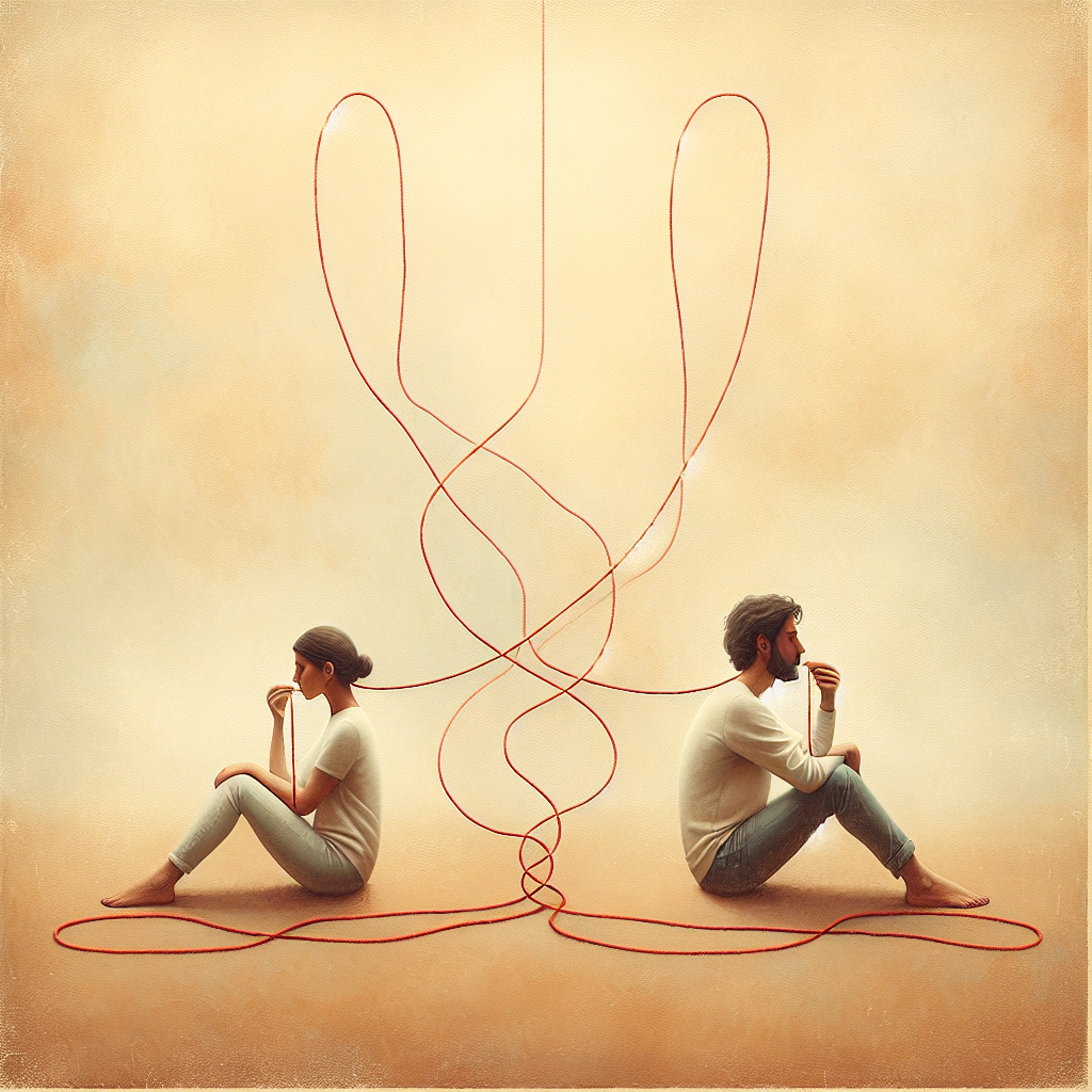 Couple relié par un fil après une dispute