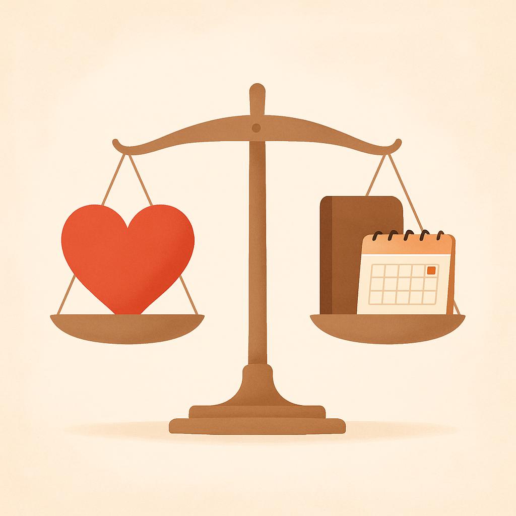 Équilibre couple et ambitions, coeur et agenda en balance